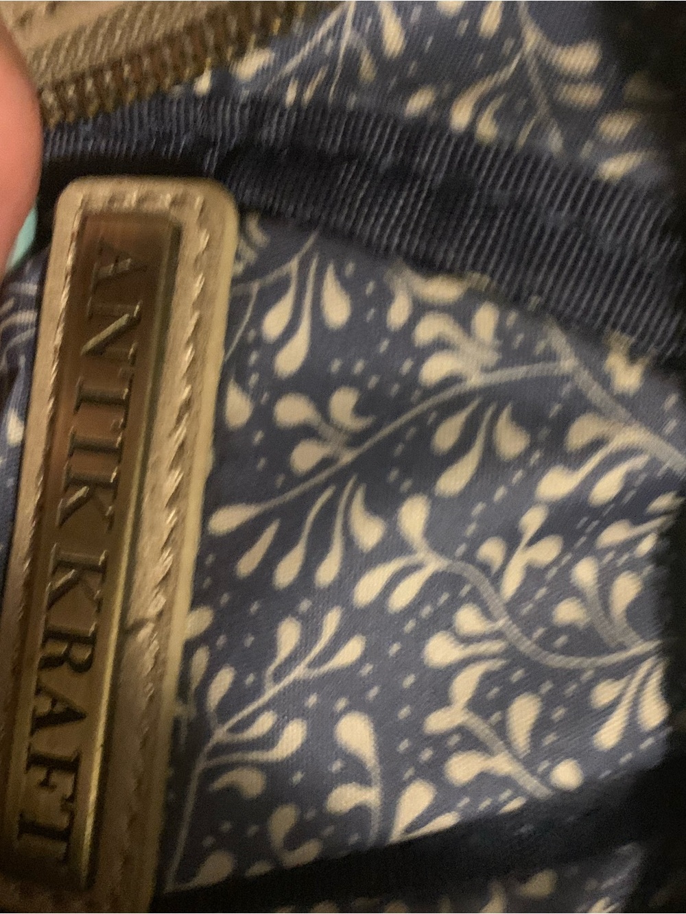 Antik Kraft Blue and White Floral Crossbody Bag
